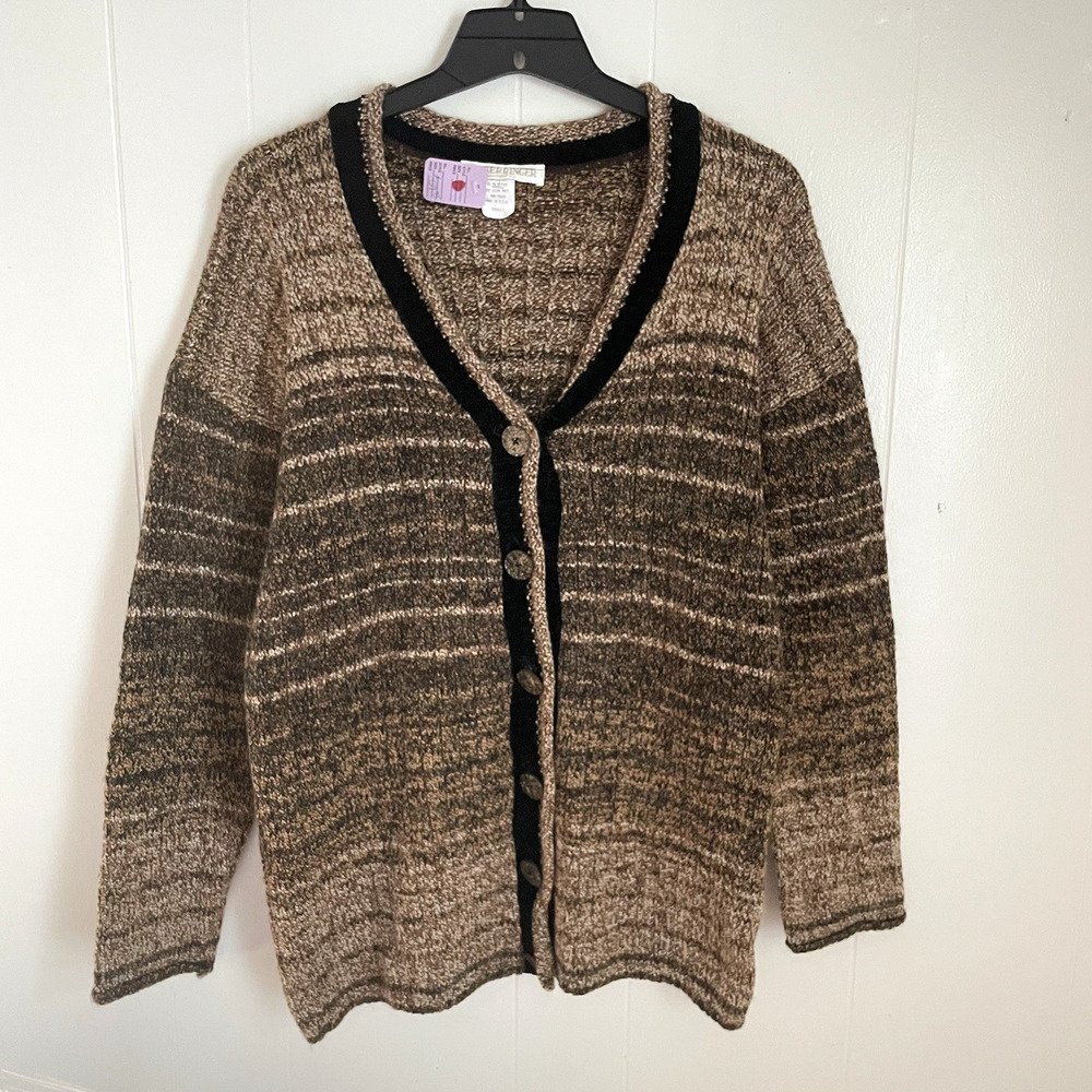 Vintage Chunky Brown Ombre Cardigan Goblincore Earthy Rustic Cottagecore S
